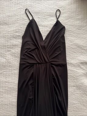 Classic Black Spaghetti-Strap Wrap Front Dress - WORN ONCE
